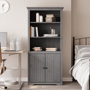 Regal za knjige BODO sivi 80x40x173 cm od masivne borovine
