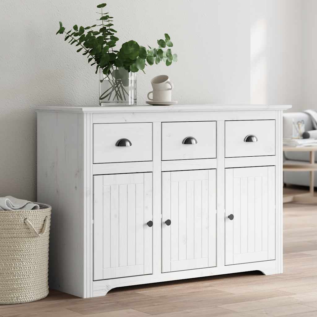 Komoda BODO bijela 115,5 x 44 x 80 cm od masivne borovine
