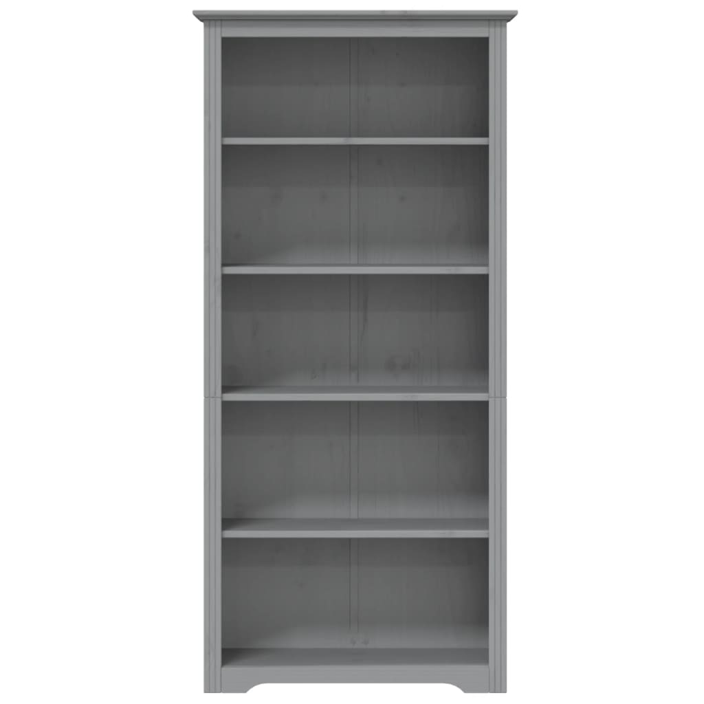 Regal za knjige BODO sivi 82x40x173 cm od masivne borovine
