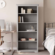 Regal za knjige BODO sivi 82x40x173 cm od masivne borovine