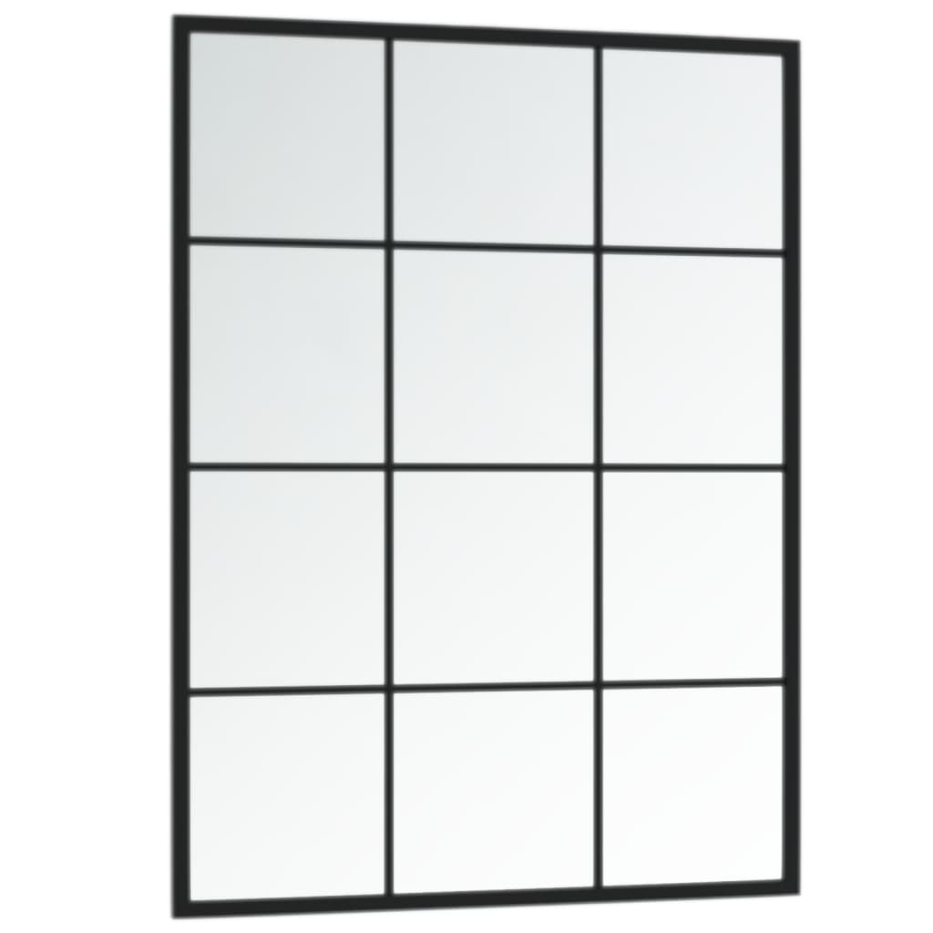 Zidna ogledala 2 kom crna 80x60 cm metalna