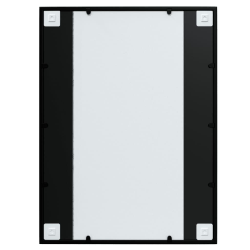 Zidna ogledala 2 kom crna 80x60 cm metalna
