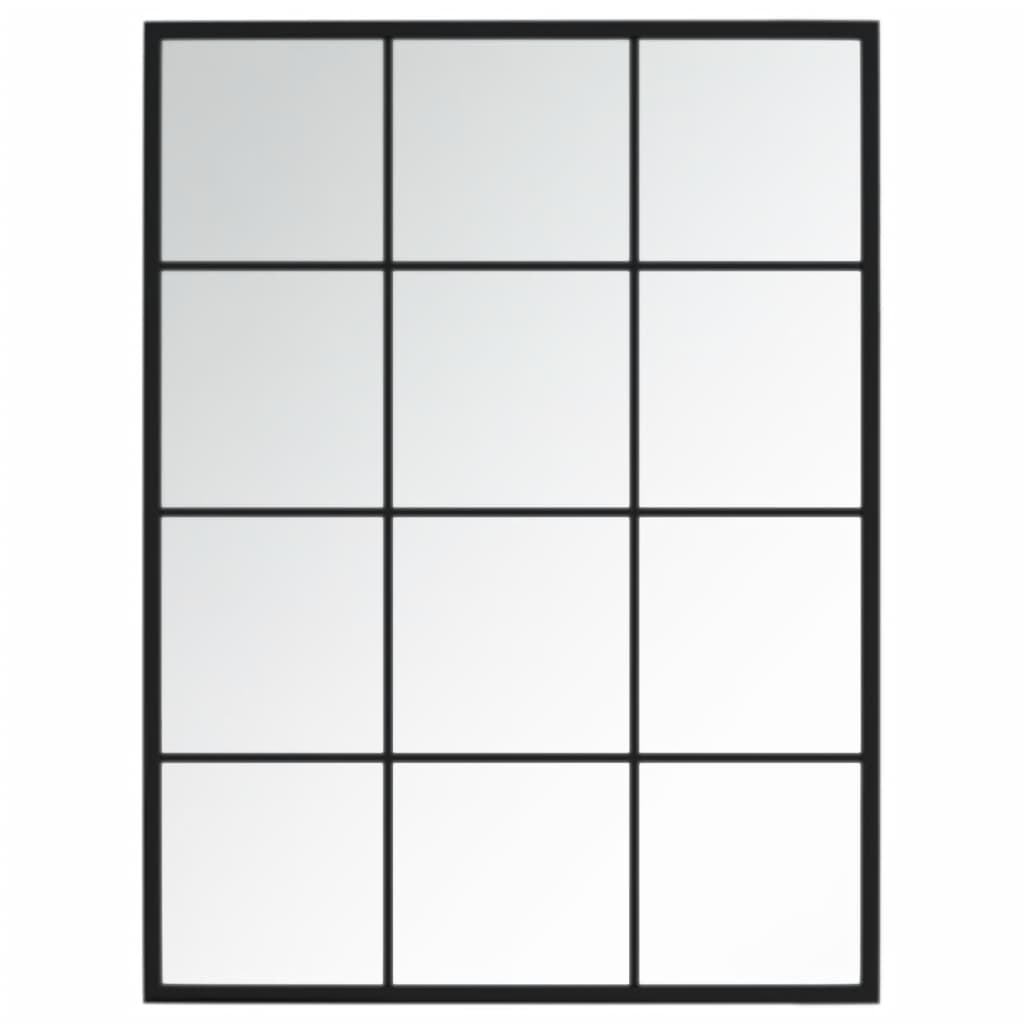 Zidna ogledala 3 kom crna 80x60 cm metalna