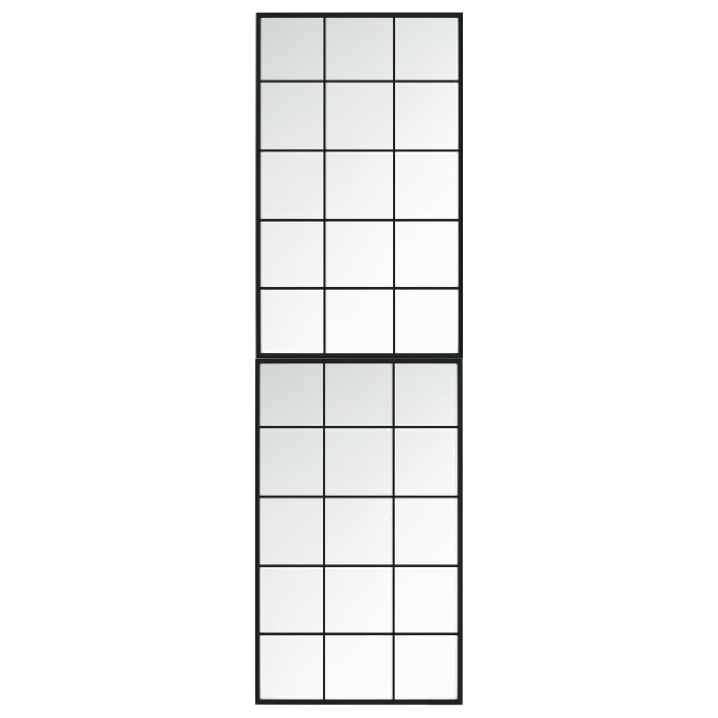 Zidna ogledala 2 kom crna 100x60 cm metalna