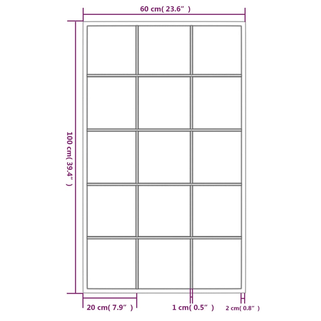 Zidna ogledala 2 kom crna 100x60 cm metalna