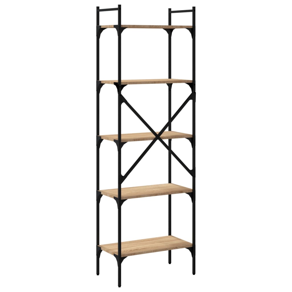 Regal za knjige 5 razina boja hrasta 56 x 31,5 x 174 cm drveni