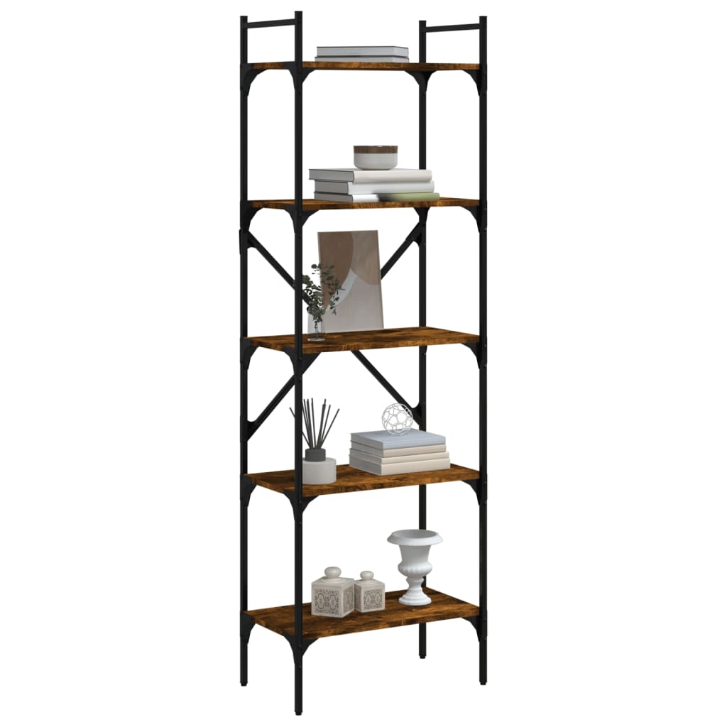 Regal za knjige 5 razina boja hrasta 56 x 31,5 x 174 cm drveni
