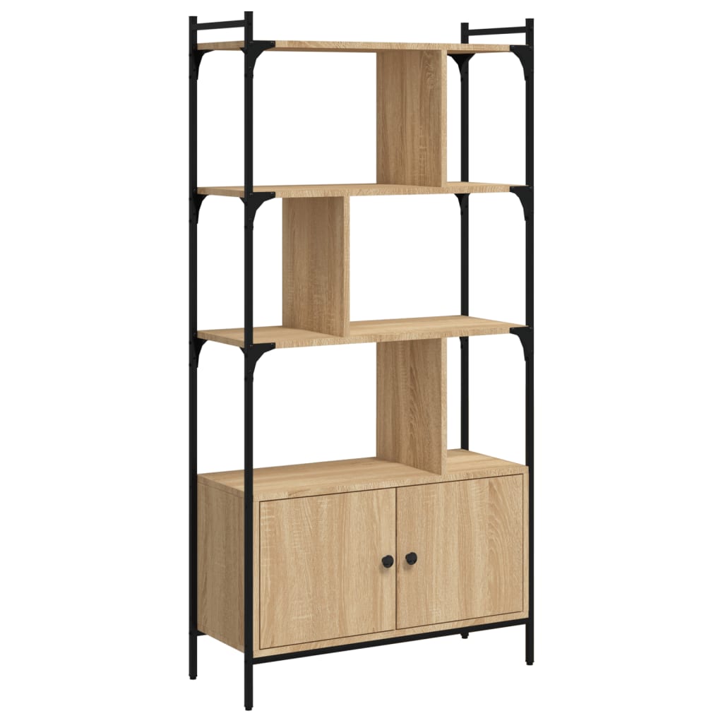 Biblioteka s vratima Sonoma hrast 76,5x30x154,5 cm Konstruirano drvo