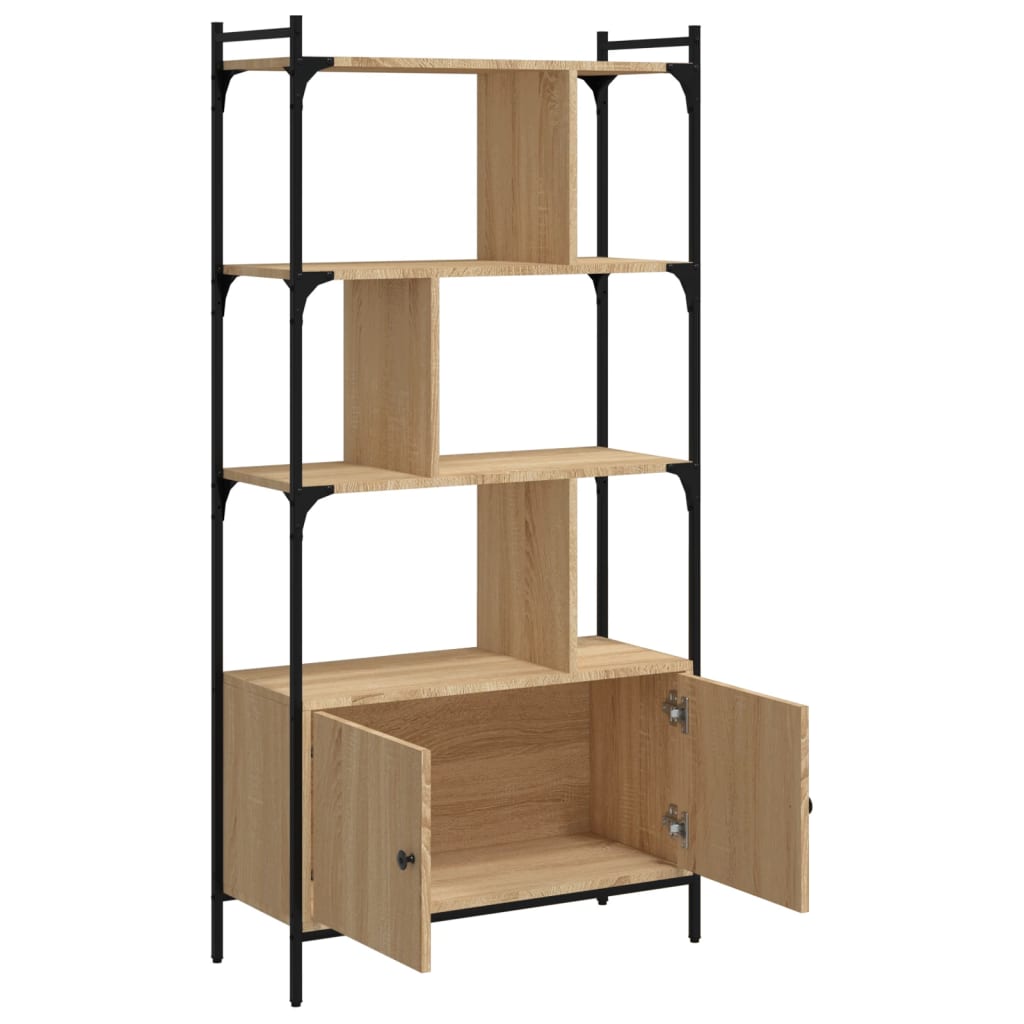 Biblioteka s vratima Sonoma hrast 76,5x30x154,5 cm Konstruirano drvo