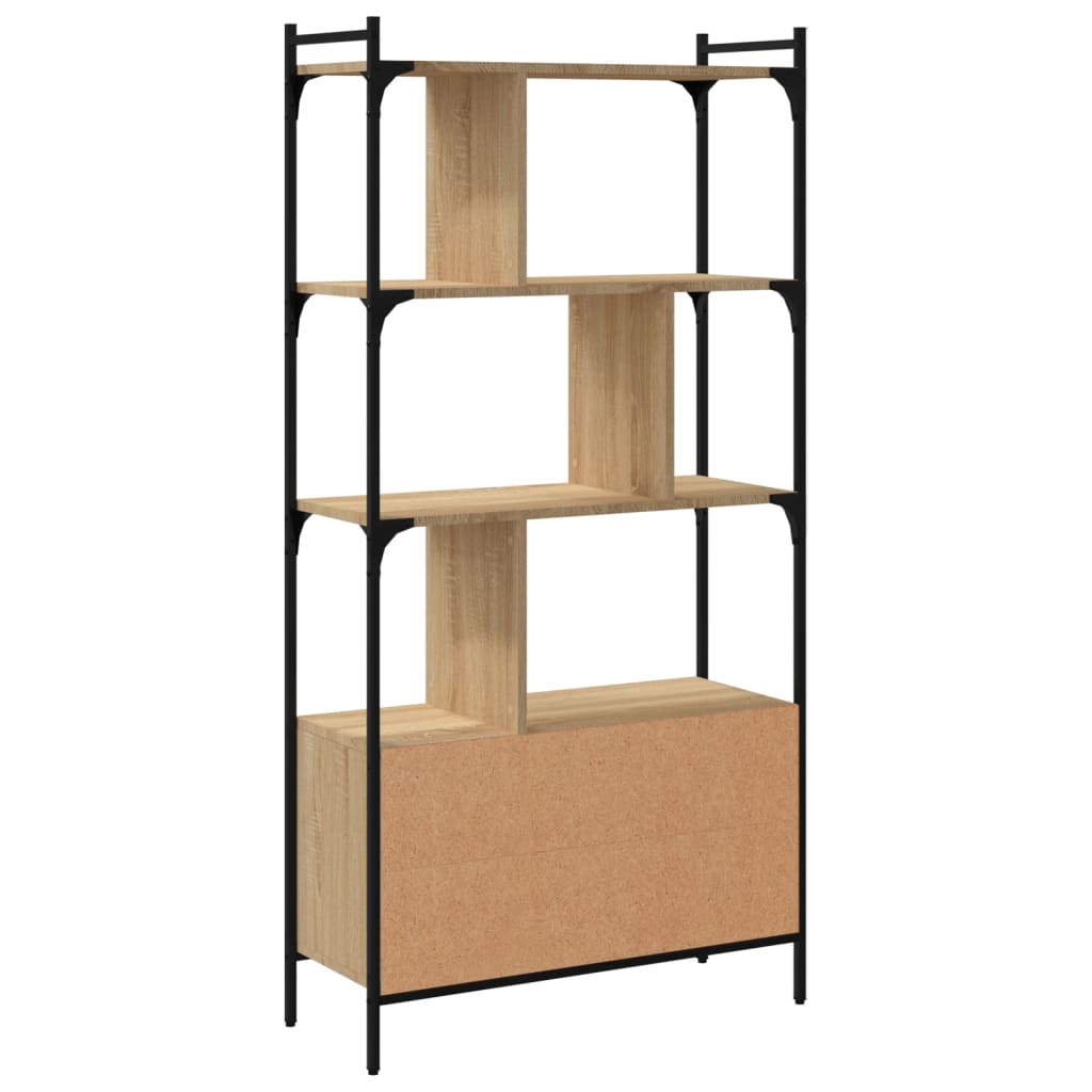 Biblioteka s vratima Sonoma hrast 76,5x30x154,5 cm Konstruirano drvo