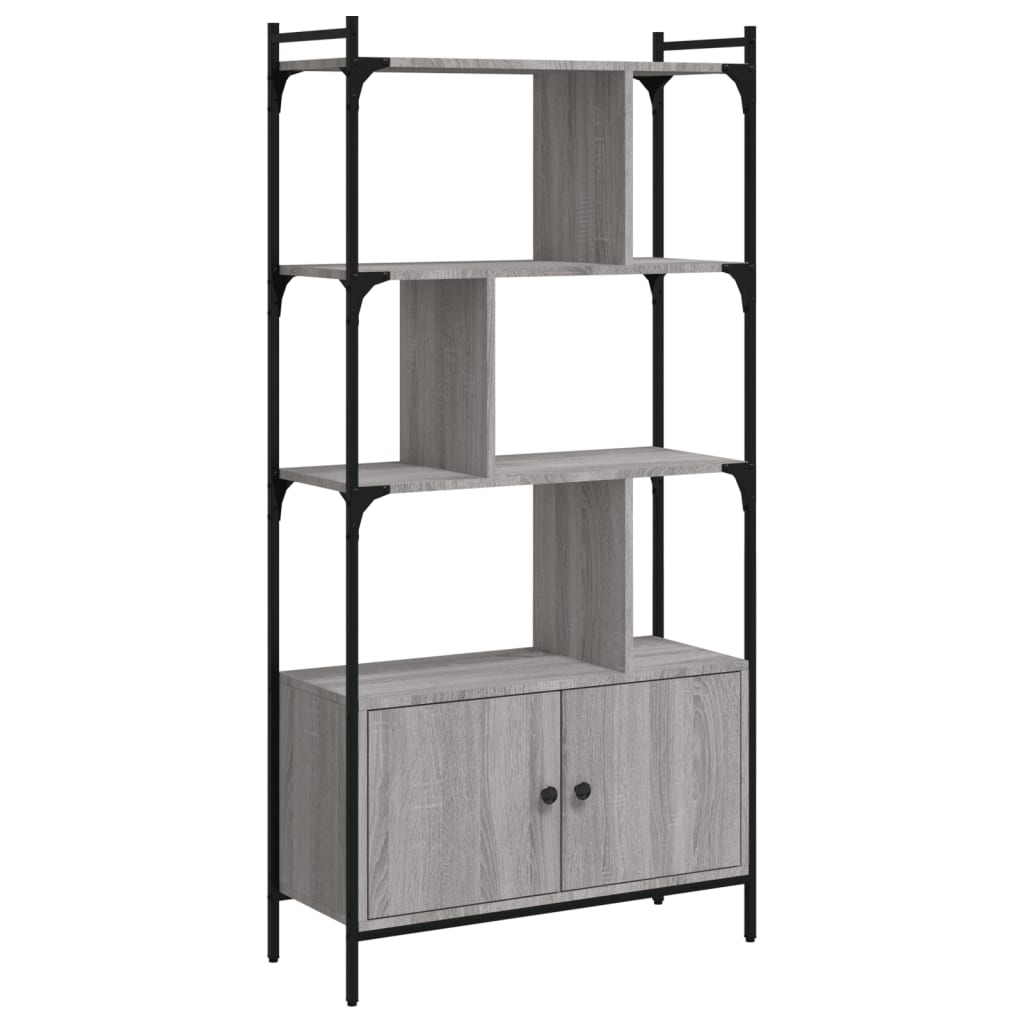 Regal za knjige s vratima boja hrasta 76,5x30x154,5 cm drveni