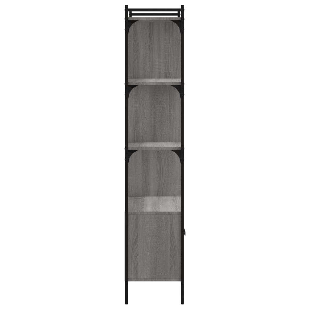 Regal za knjige s vratima boja hrasta 76,5x30x154,5 cm drveni