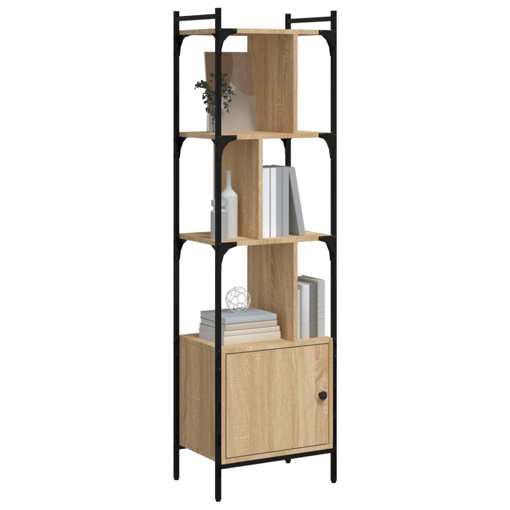 Regal za knjige s vratima boja hrasta 44,5x30x154,5 cm drveni