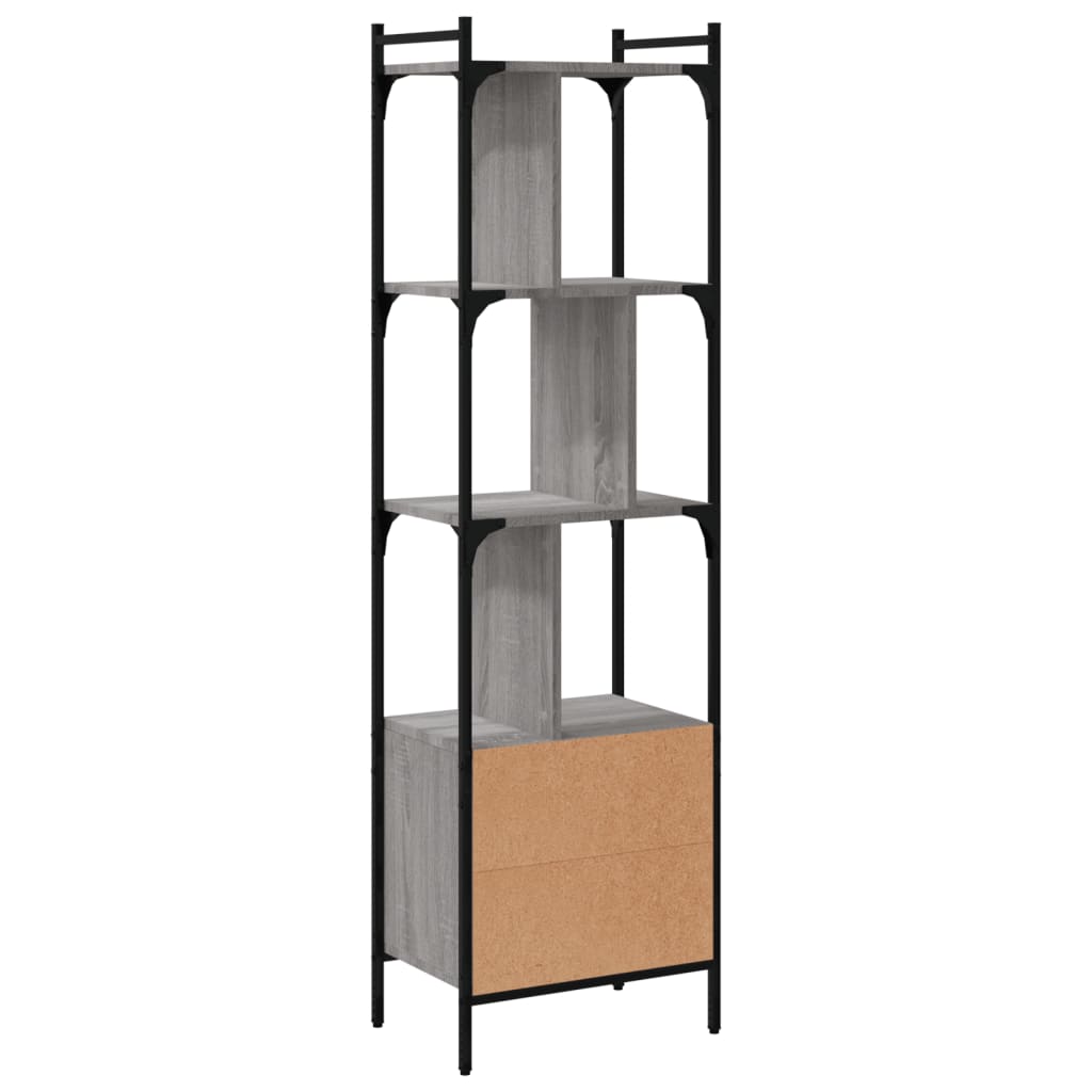 Regal za knjige s vratima boja hrasta 44,5x30x154,5 cm drveni
