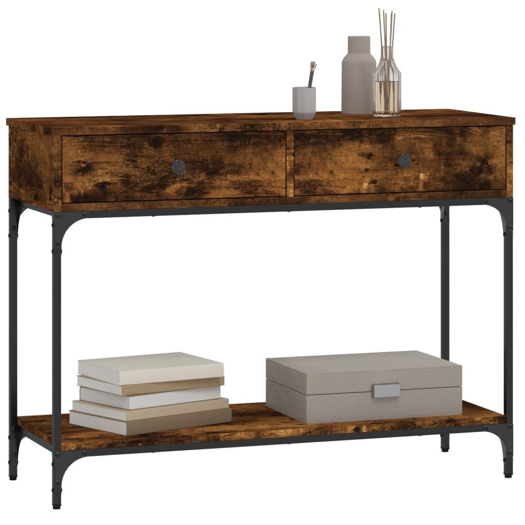Konzolni stol boja hrasta 100 x 34,5 x 75 cm konstruirano drvo