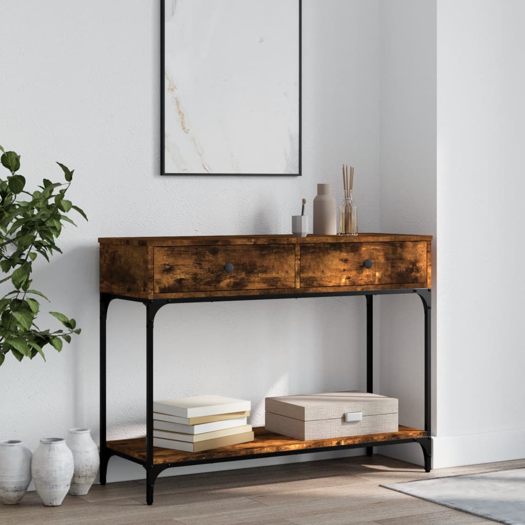 Konzolni stol boja hrasta 100 x 34,5 x 75 cm konstruirano drvo