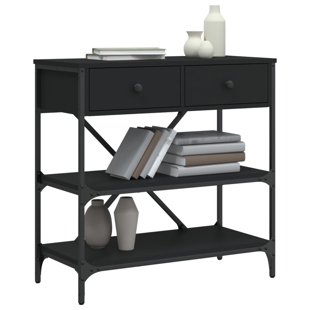 Konzolni stol crni 75 x 34,5 x 75 cm od konstruiranog drva