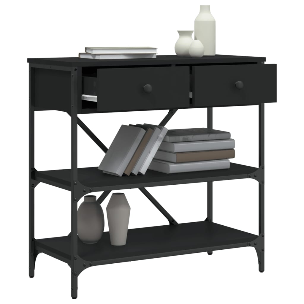 Konzolni stol crni 75 x 34,5 x 75 cm od konstruiranog drva