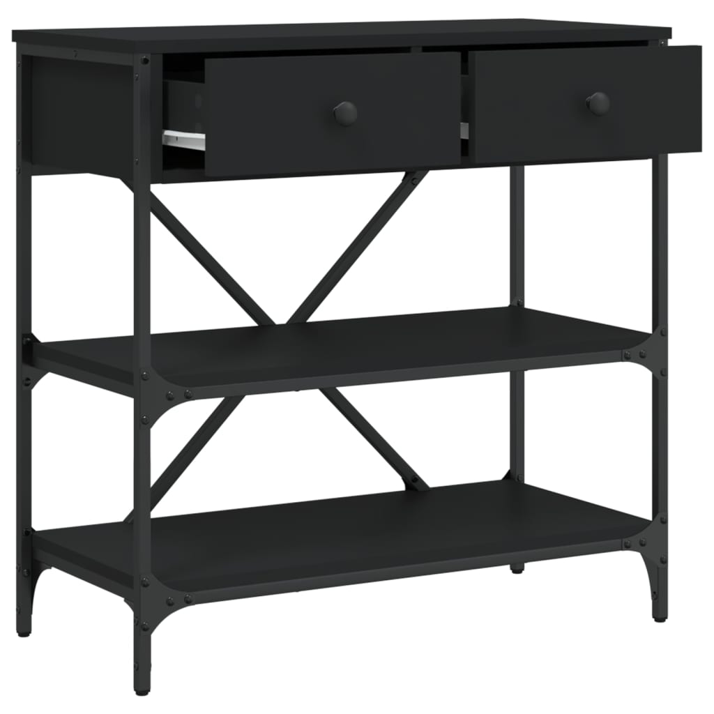 Konzolni stol crni 75 x 34,5 x 75 cm od konstruiranog drva