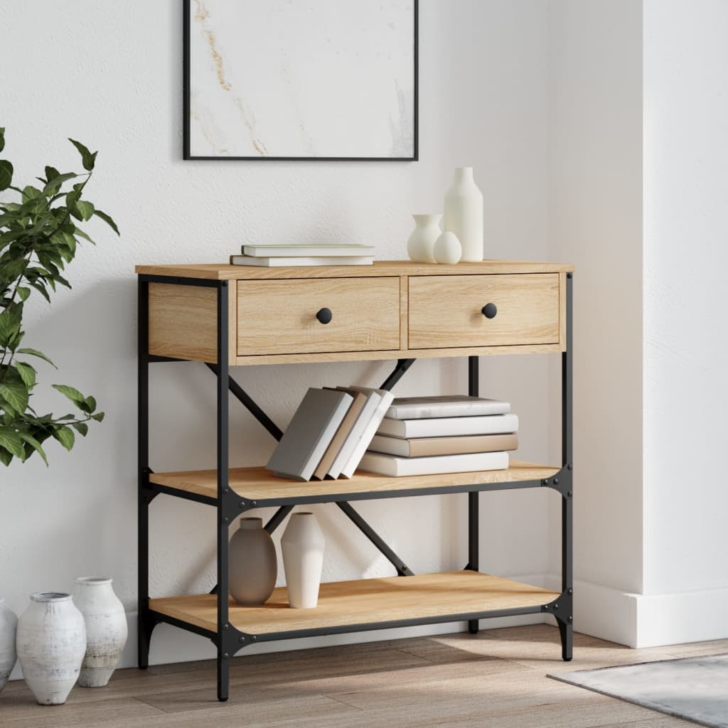 Konzolni stol boja hrasta 75 x 34,5 x 75 cm konstruirano drvo