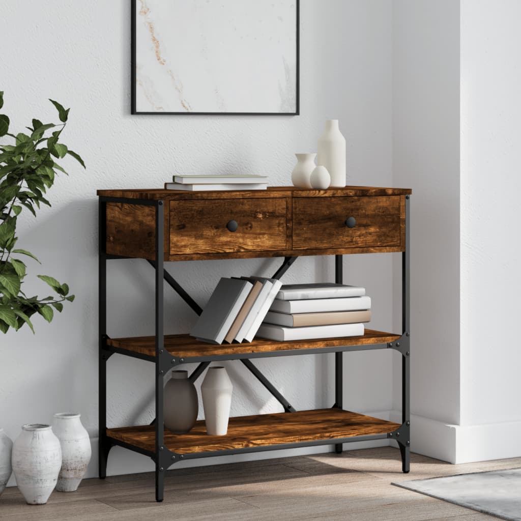 Konzolni stol boja hrasta 75 x 34,5 x 75 cm konstruirano drvo