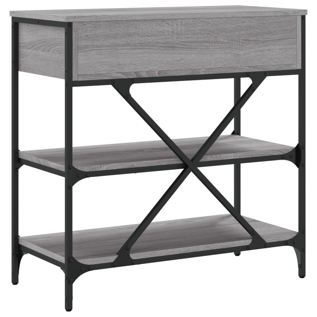 Konzolni stol siva boja hrasta 75x34,5x75 cm konstruirano drvo