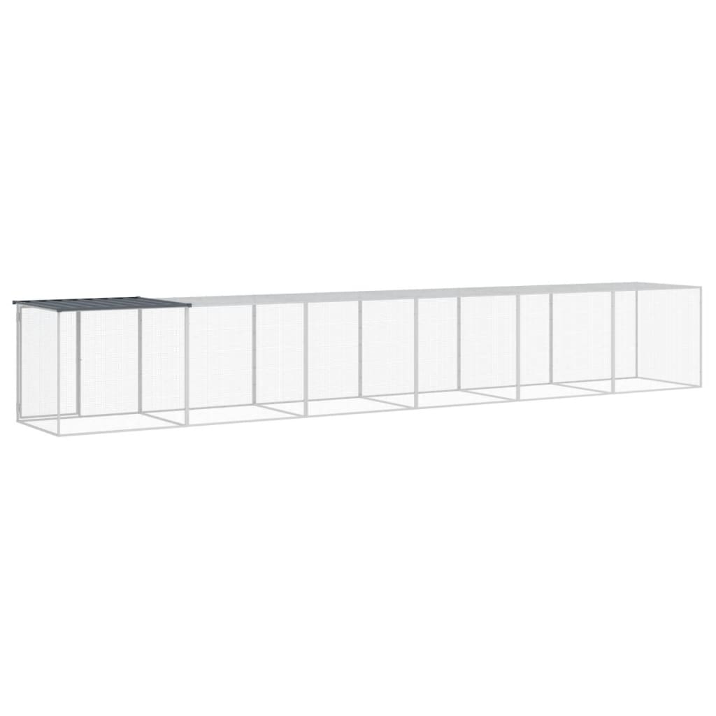 Kavez za kokoši s krovom antracit 603x98x90 cm pocinčani čelik