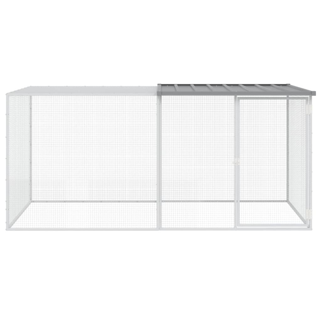 Kavez za kokoši s krovom svjetlosivi 203x98x90 cm čelični