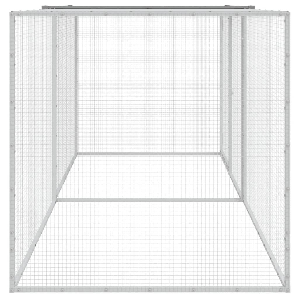 Kavez za kokoši s krovom svjetlosivi 203x98x90 cm čelični