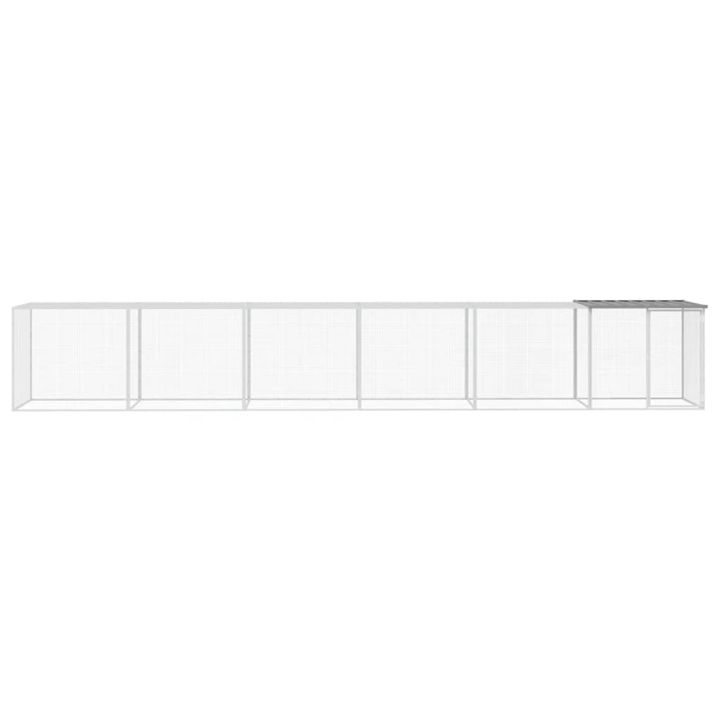 Kavez za kokoši s krovom svjetlosivi 603x98x90 cm čelični