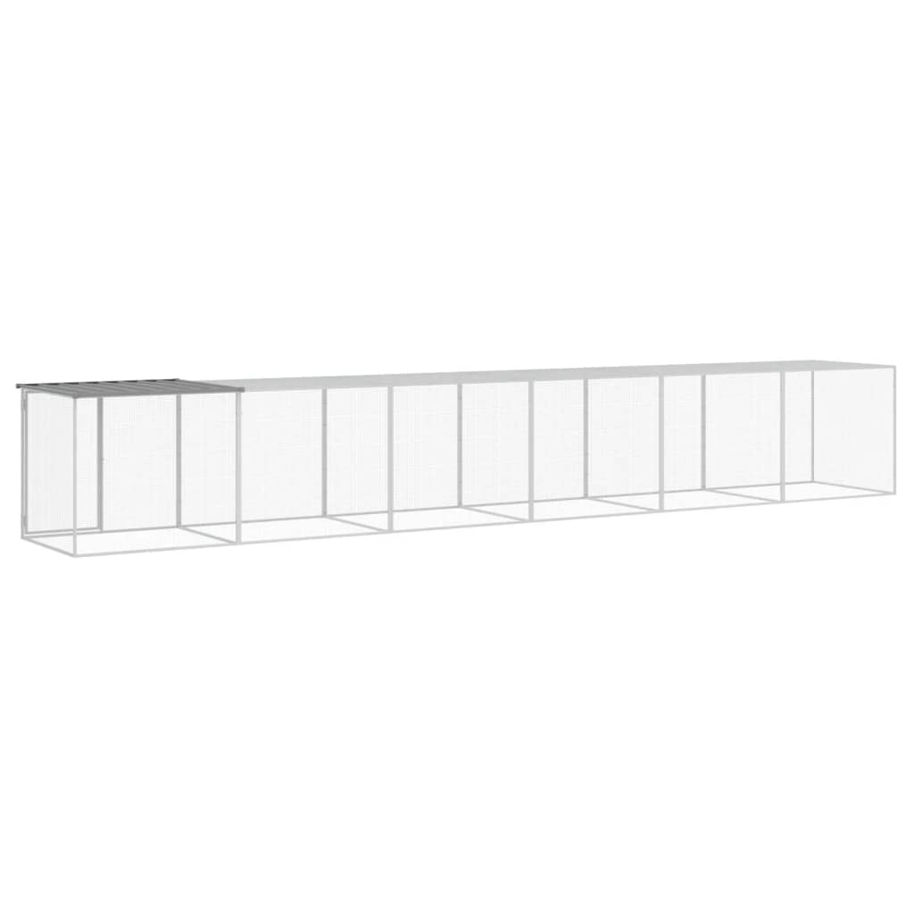 Kavez za kokoši s krovom svjetlosivi 603x98x90 cm čelični