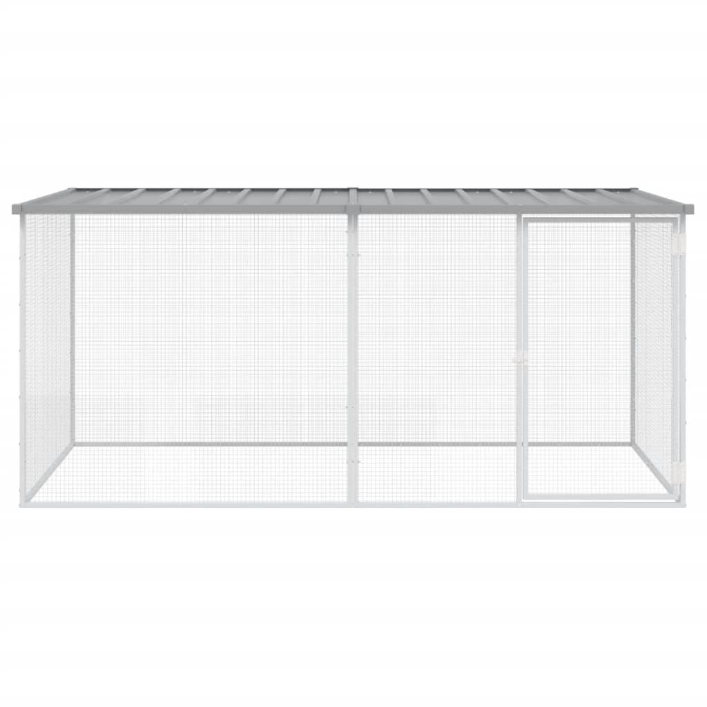 Kavez za kokoši s krovom svijetlo sivi 203x98x90 cm pocinčani čelik