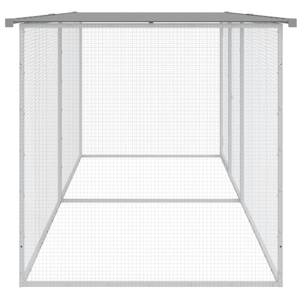 Kavez za kokoši s krovom svijetlo sivi 203x98x90 cm pocinčani čelik