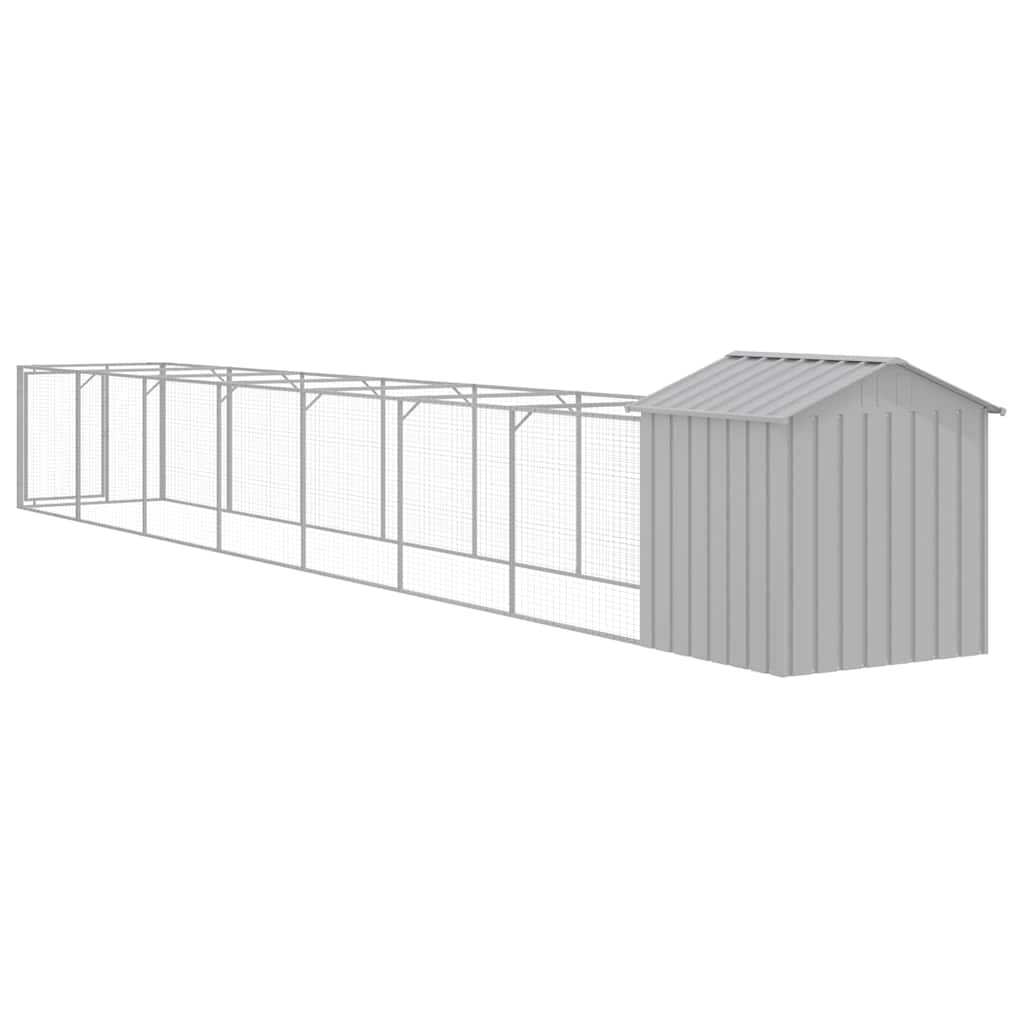Kućica za pse s krovom svjetlosiva 117 x 813 x 123 cm čelična