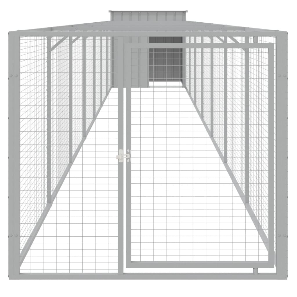 Kućica za pse s igralištem svjetlosiva 110x813x110 cm čelična