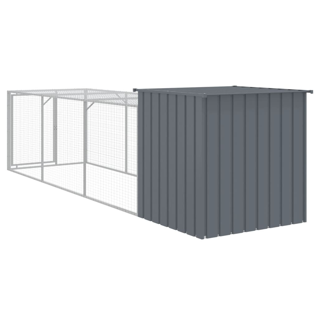 Kavez za kokoši s igralištem antracit 110x405x110 cm čelični