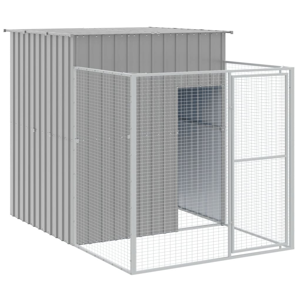 Kućica za pse s igralištem svjetlosiva 165x1271x181 cm čelična