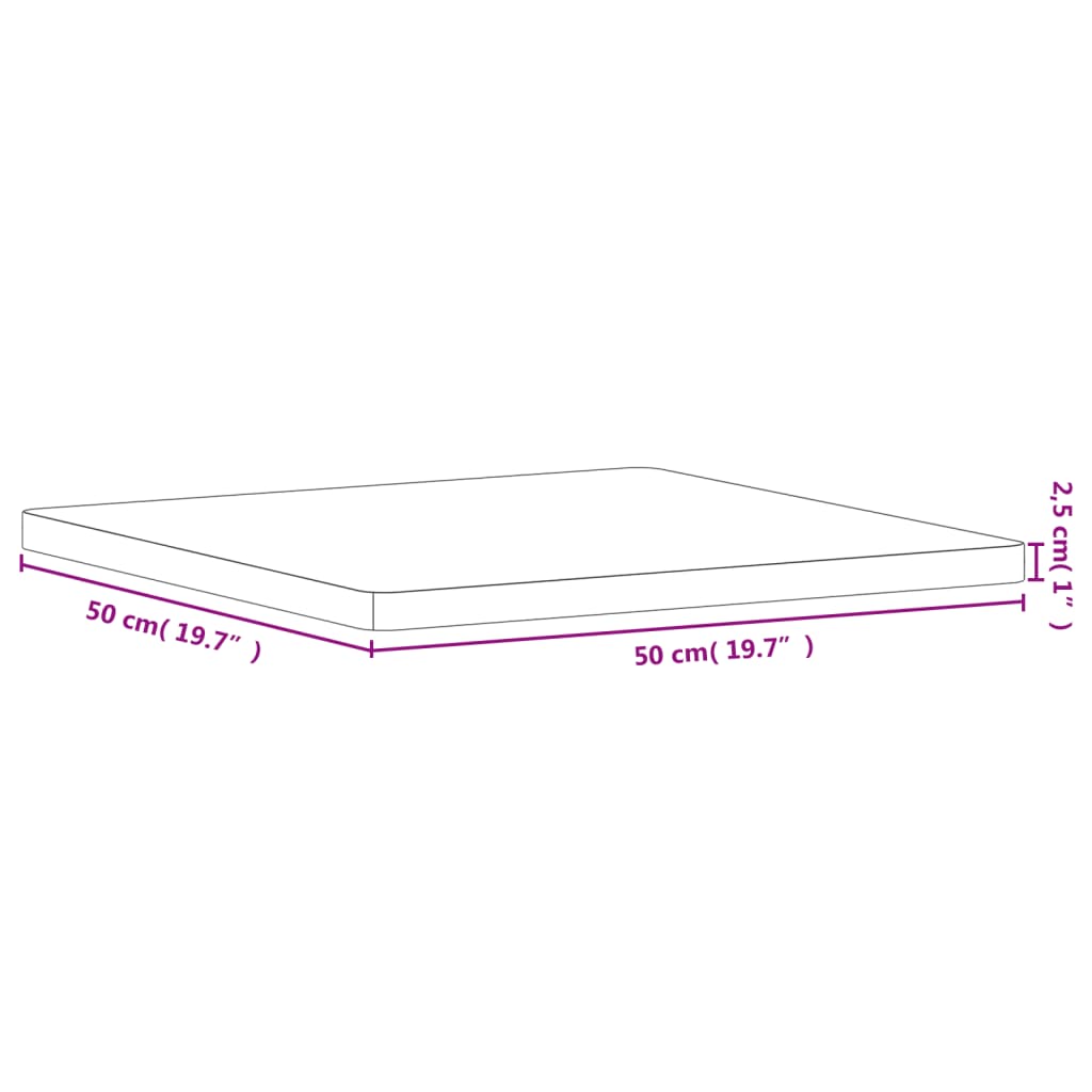 Stolna ploča 50x50x2,5 cm četvrtasta od masivne bukovine