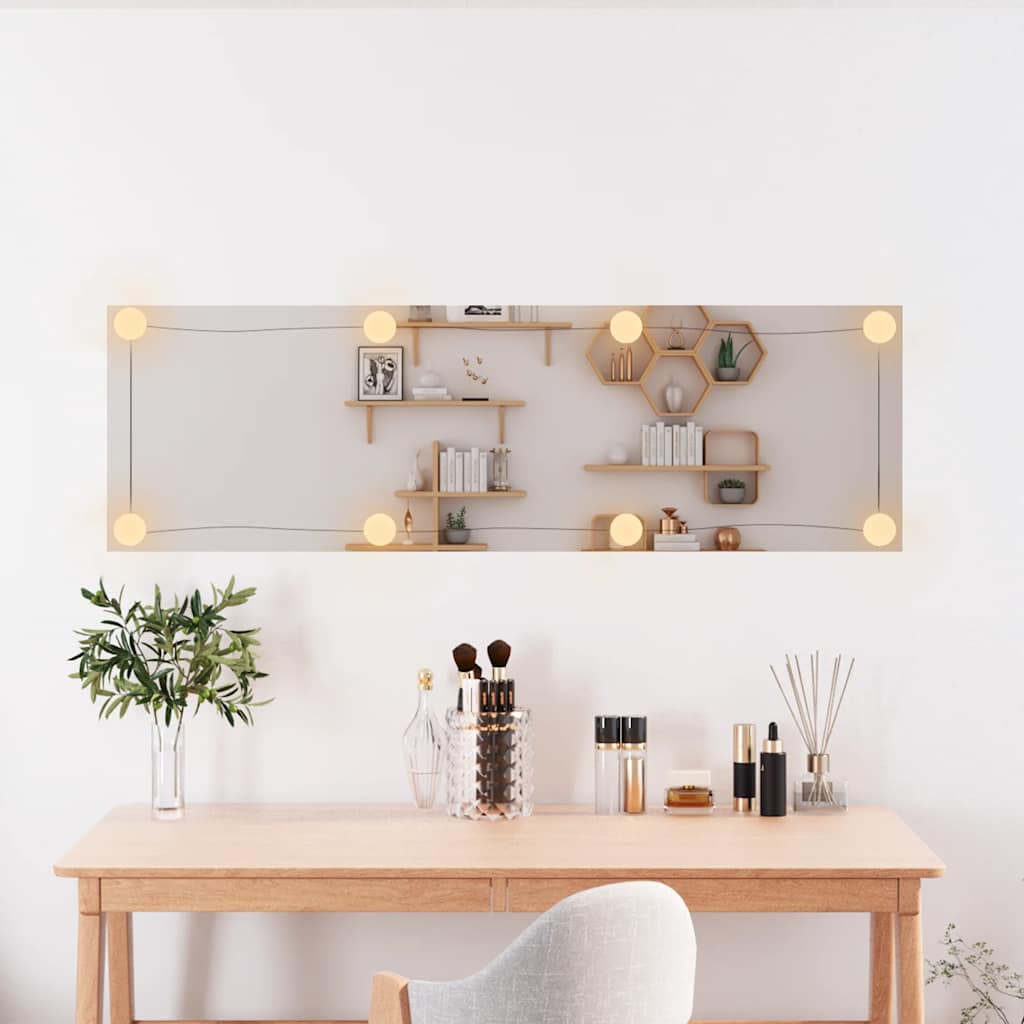 Zidno ogledalo s LED svjetlima 30 x 100 cm stakleno pravokutno