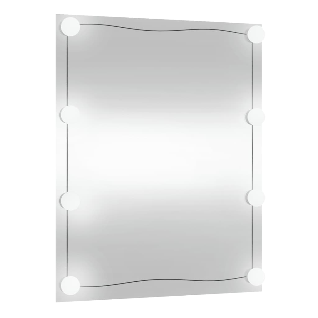 Zidno ogledalo s LED svjetlima 50 x 60 cm stakleno pravokutno