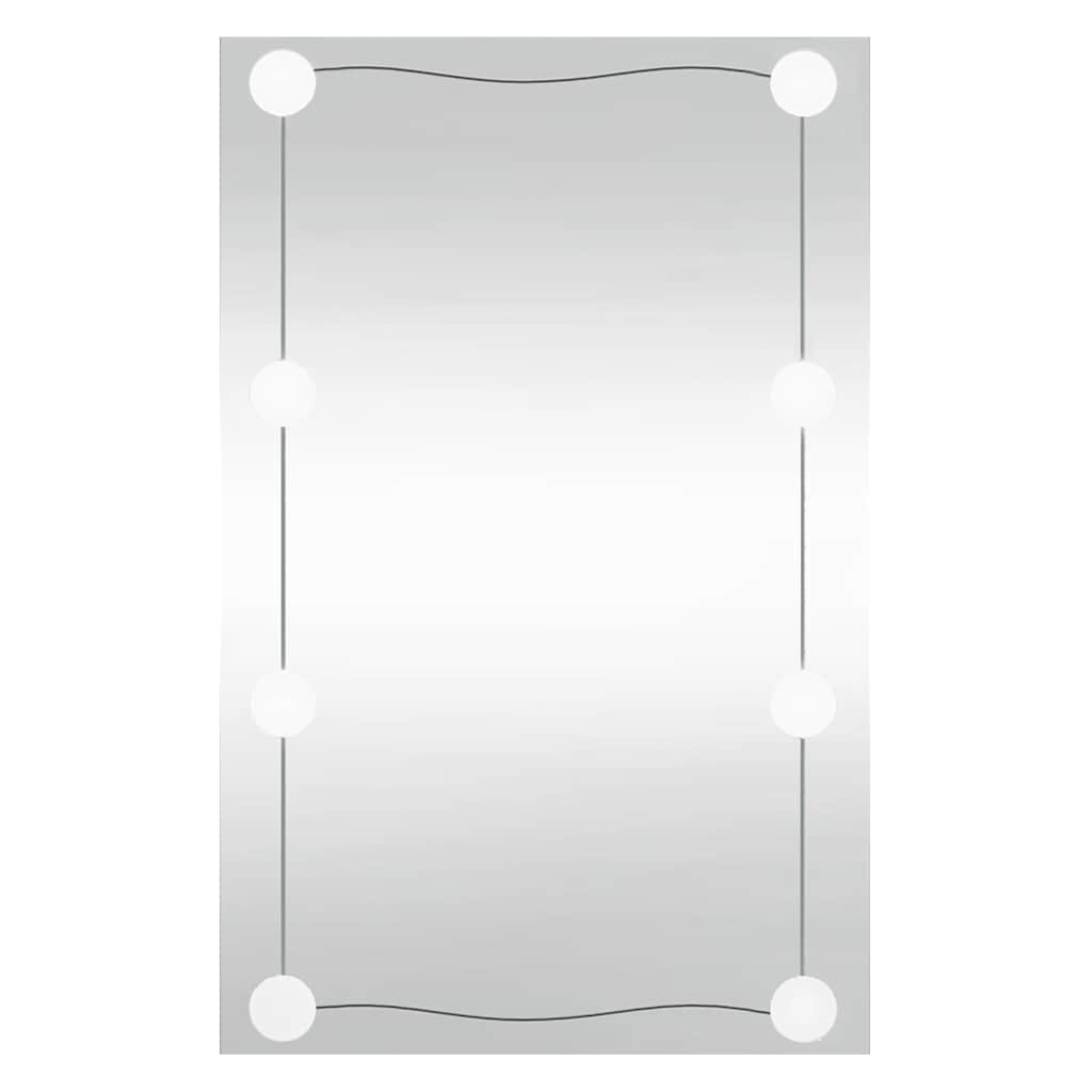 Zidno ogledalo s LED svjetlima 50 x 80 cm stakleno pravokutno