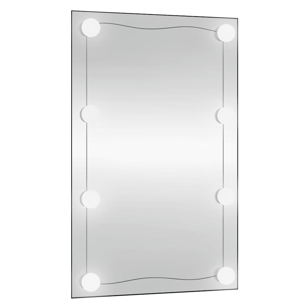 Zidno ogledalo s LED svjetlima 50 x 80 cm stakleno pravokutno