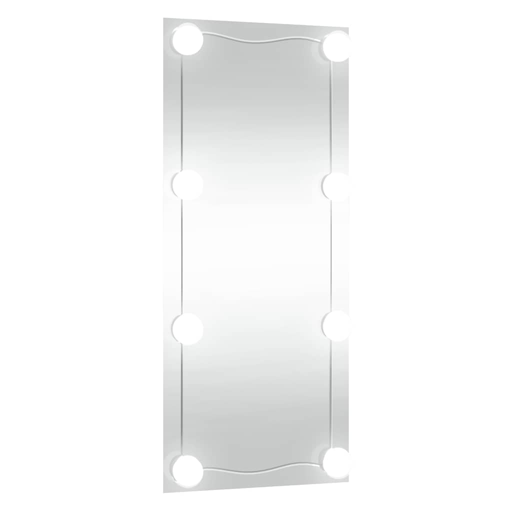 Zidno ogledalo s LED svjetlima 50x100 cm stakleno pravokutno
