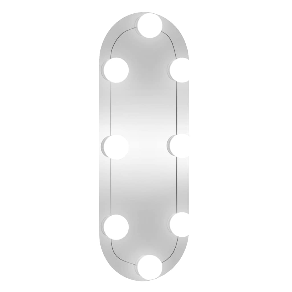 Zidno ogledalo s LED svjetlima 15 x 40 cm stakleno ovalno