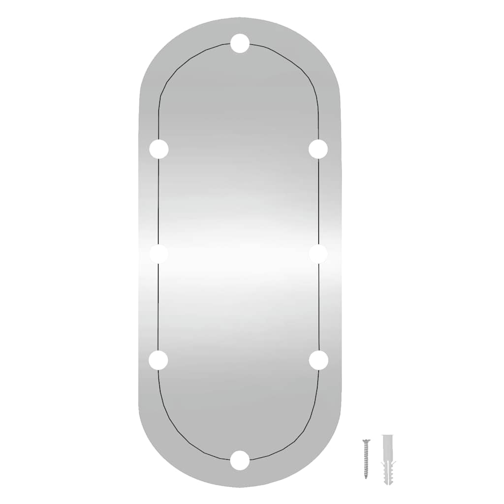 Zidno ogledalo s LED svjetlima 25 x 60 cm stakleno ovalno
