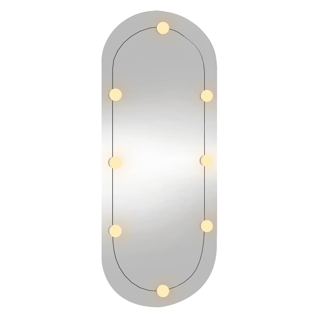 Zidno ogledalo s LED svjetlima 25 x 60 cm stakleno ovalno