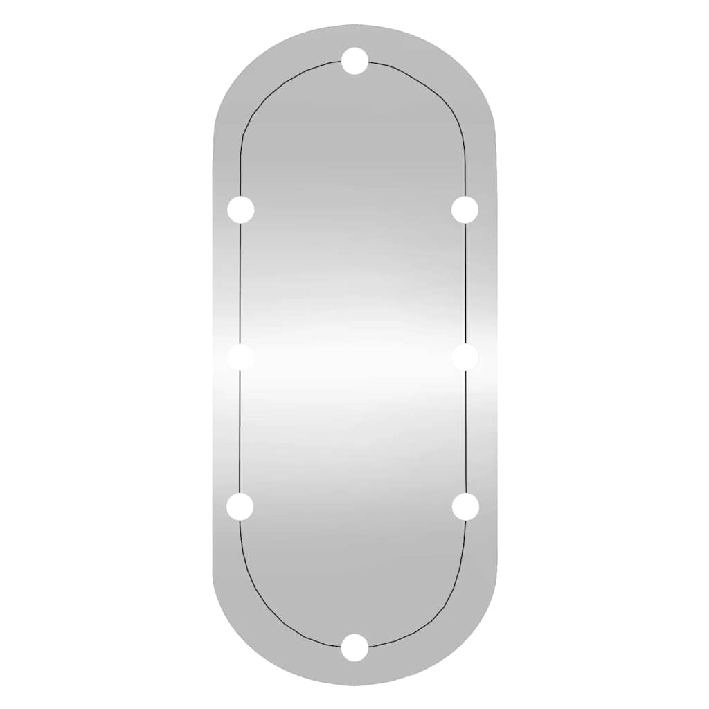 Zidno ogledalo s LED svjetlima 25 x 60 cm stakleno ovalno