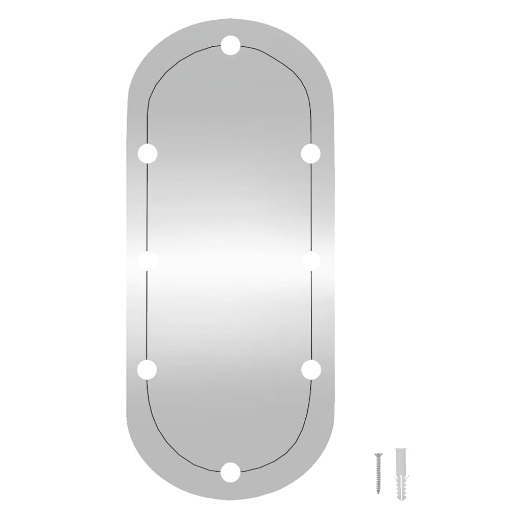 Zidno ogledalo s LED svjetlima 30 x 70 cm stakleno ovalno
