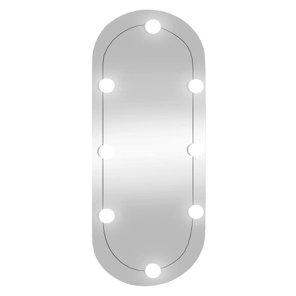 Zidno ogledalo s LED svjetlima 35x80 cm stakleno ovalno