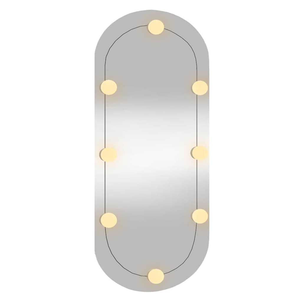 Zidno ogledalo s LED svjetlima 35x80 cm stakleno ovalno